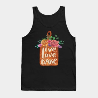 vintage baking design "live love bake." Tank Top